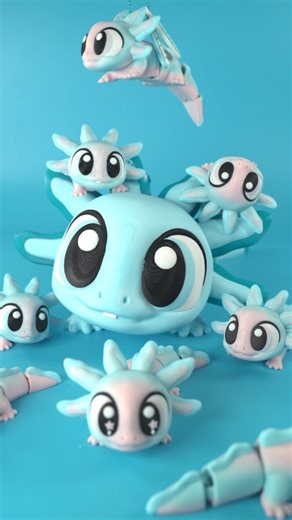 pangpangman | Want to print your own? 🐙 Link in bio to download! Introducing Xolo, my second cute axolotl buddy! #3DPrinting #stl #3dmodel #articulated... | Instagram