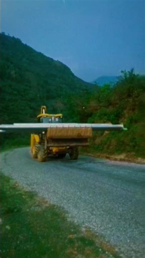 JCB carrying pole for project construction.Field engineering life in Nepal. 🔧💪