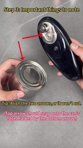 Electric Can Opener for Seniors - Automatic One-Touch Operation, Smooth Edge Design & Battery Powered, Hands Free Kitchen Gadget for Safe and Easy Opening（Dark GRAY）