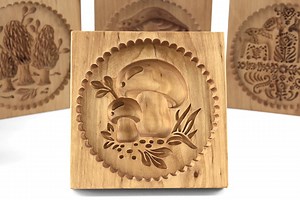 Cookie Mold, Porcini Mushrooms Springerle Mold, Wooden Cookie Embosser, Christmas Cookie Cutter, Gingerbread, Speculaas, Clay Mold, Gift - Etsy