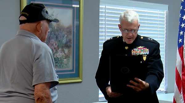 99-year old Polk County veteran receives Bronze Star Medal for service in WWII