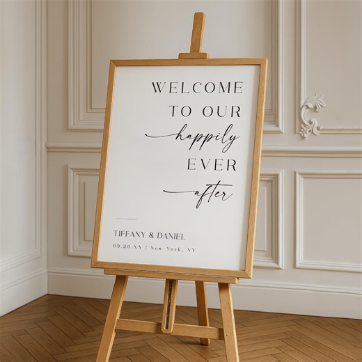 Wedding Welcome Sign Template, Minimalist Welcome to Our Beginning Sign Printable, Welcome to Our Beginning Template, Fully Editable #f37 - Etsy