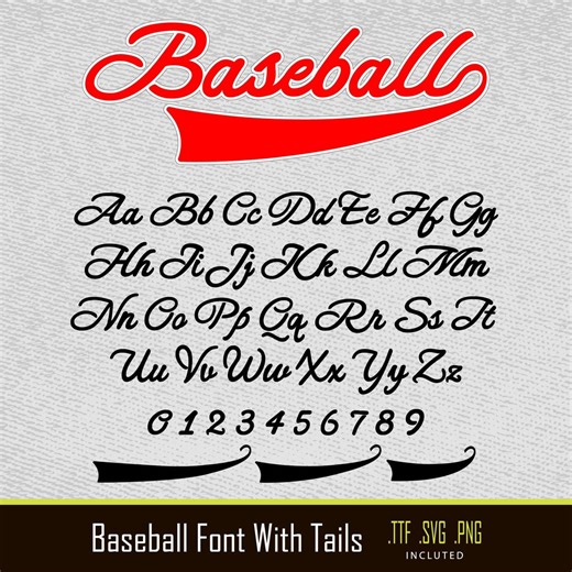 Baseball Font Baseball Font With Tails Baseball Script Font Baseball Team Font Vintage Baseball Font Baseball Cursive Baseball Writing Font - Etsy
