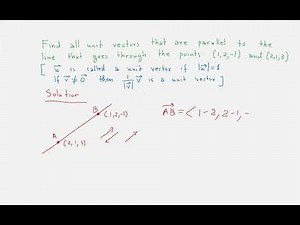 Calculus III - Problem of the day - 03 - Unit Vectors