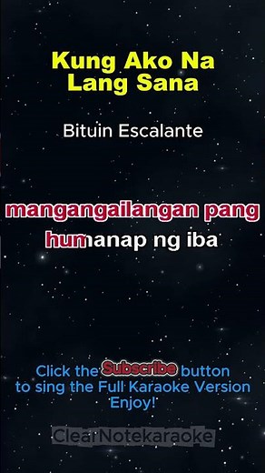 Kung Ako Na Lang Sana - Bituin Escalante l Short Karaoke #karaoke #music #clearnotekaraoke