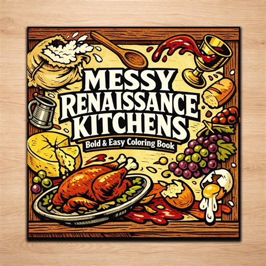 Food Coloring Pages – Renaissance Kitchen Printable Set - Etsy Australia