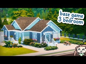 3 bedroom family home using only base game 🩵 || The Sims 4 Speed Build