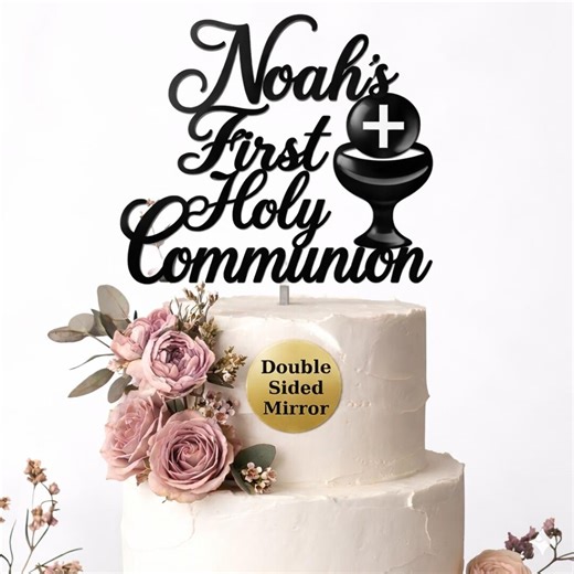 First Holy Communion Cake Topper Acrylic Holy Communion Decorations First Holy Communion Boy or Girl Baptism Christening Cake Topper - Etsy