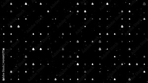 Template animation of evenly spaced poop symbols of different sizes and opacity. Animation of transparency and size. Seamless looped 4k animation on black background with stars Stock Video