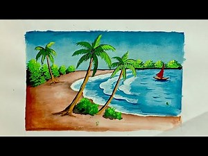 🌊 Easy Sea Drawing Tutorial Step by Step Scenery for Beginners