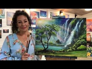 ACRYLIC PAINTING “SUNLIT FALLS” STEP by STEP TUTORIAL