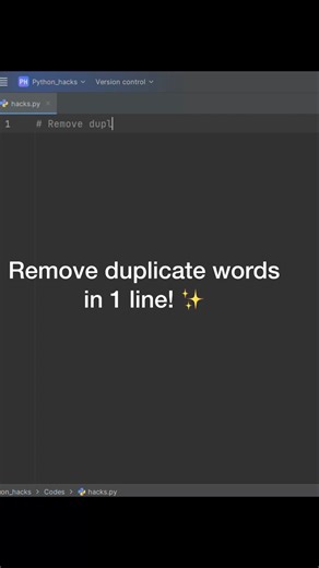Remove duplicate words in 1 line! ✨