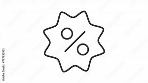 Sale line animation. Animated percentage symbol icon. Special offer. Price reduction. Shopping deal. Black illustration on white background. HD video with alpha channel. Motion graphic Stock Video