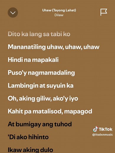 Tagalog Song With Lyrics | Full Lyrics & Spotify | Uhaw by Dilaw