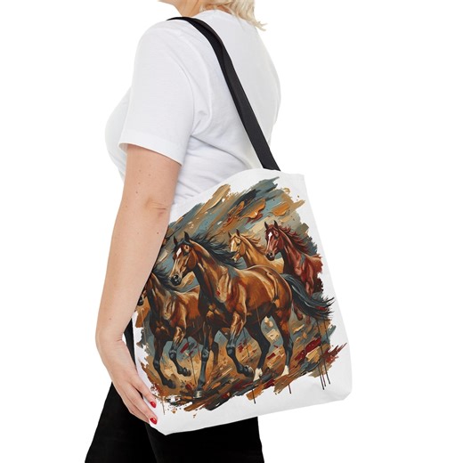 Running Horses Tote Bag | Galloping Horse Scene, Autumn Colors - Etsy Canada