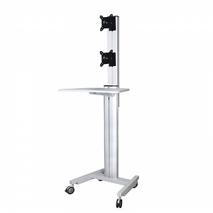 [Hot Item] Mobile Computer Workstation Wheelbase with 2-Screen 10-24" Height Adjustment