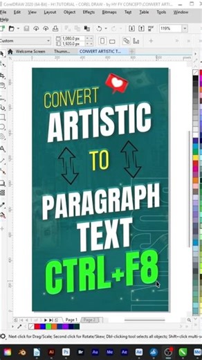 Artistic Text to Paragraph Text, Paragraph Text to Artistic Text Conversion