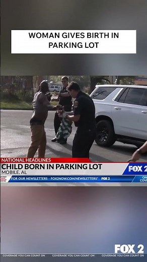 Woman gives birth while standing in Alabama parking lot