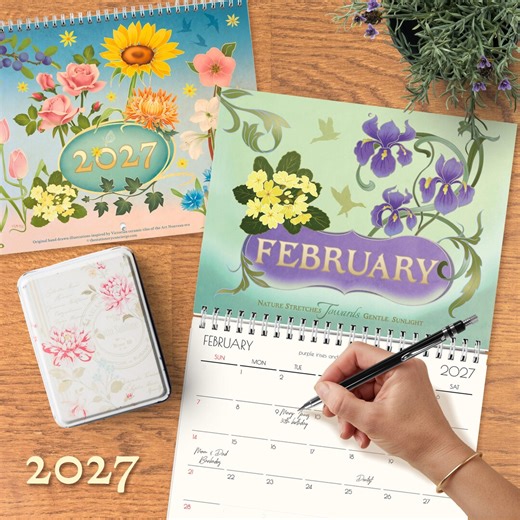 Seasonal Flower Wall Calendar 2027, Hand Drawn Victorian Style Illustrations - Etsy