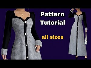 ✅️ Step-by-Step Evening Dress Pattern Drafting Tutorial | Beginner Friendly ✂️