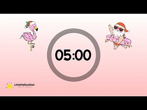 Summer Christmas Santa – 5 Minutes Countdown Timer With Music | Festive Christmas Classroom Timer