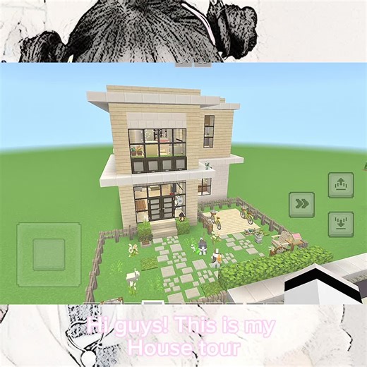 🐰 ~# house tourrr! # minecraft#town#house#kawaii#mod#fypp#cat#pretty#dreamhouse#tour#garden#viral#fypz