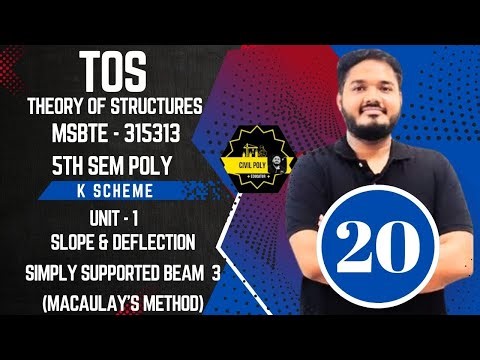 Ch-1 Slope & Deflection |Macaulay's method3|MSBTE| Theory of structure | SEM5| TOS |K SCHEME|315313|