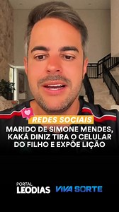 3.3M views · 52K reactions | Kaká Diniz, empresário e marido de Simone Mendes, resolveu compartilhar com os seguidores uma lição que deu no filho mais velho. O pai de Henry Diniz contou que resolveu tirar o aparelho celular da criança, após fazer compras em um jogo e não revelar de imediato a aquisição. SAIBA DETALHES NO LINK DA BIO OU NOS STORIES (Vídeo: Reprodução/ Internet)  Leia a matéria completa no portalleodias.com | Leo Dias | Facebook
