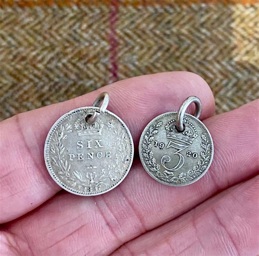 Two Antique Silver Coin Pendants. Vintage Silver Coin Love Tokens, Watch Fobs - Etsy