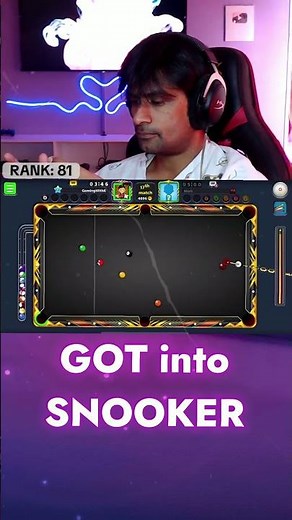 Got into SNOOKER 😂 8 ball pool GamingWithK #8ballpool #gamingwithk #trickshots #snooker