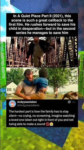 A Quiet Place Part II (2021), this scene is such a great callback to the first movie. He sprints to