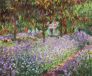 Irises in Monet's Garden at Giverny | Claude Monet | Painting Reproduction