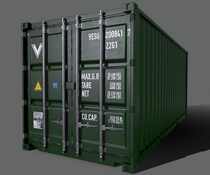 ArtStation - PBR 20 ft Shipping Cargo Container Version 2 - Green Dark | Game Assets