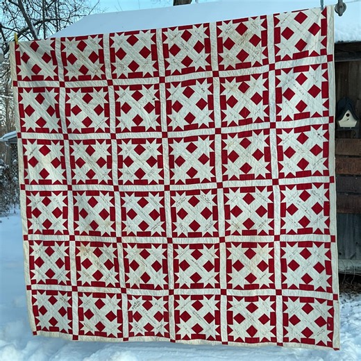 Early, Red and White “hands All Around” Friendship Quilt, 72x86” - Etsy