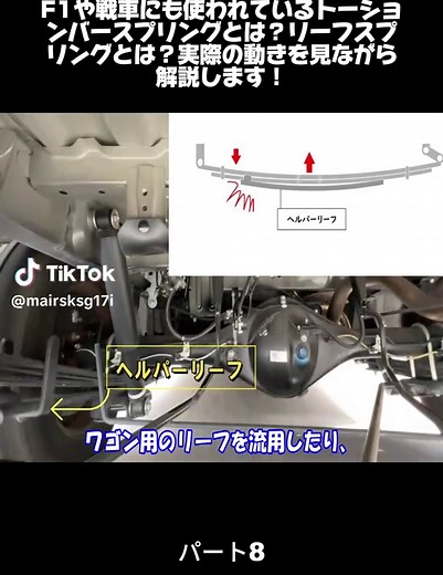 F1や戦車にも使われているトーションバースプリングとは？リーフスプリングとは？実際の動きを見ながら解説します！#seibishi #ハイブリッドカー #TOYOTA