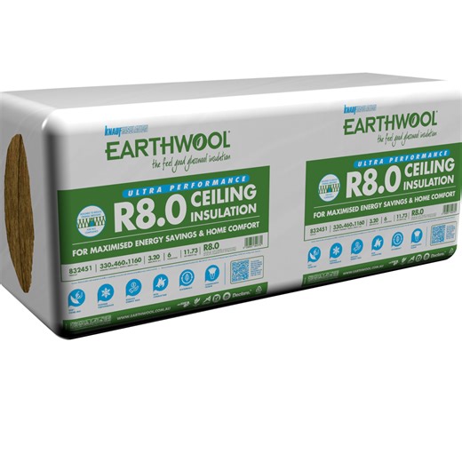 Earthwool R8.0 Ceiling Batt 350 x 620 x 1160 5.0m² - 7 Pack