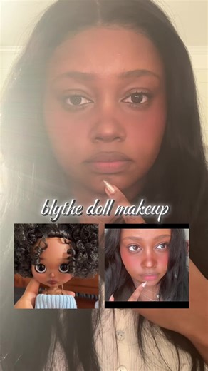blythe doll make up on a black girl! i love doing dolly make up so i had to give it a try. also ive been sick so thank you for being patient with me 😅 foundation: @JUNGSAEMMOOL concealer: @glow eyes and contour: @🇬🇧MADEBYMITCHELL🇬🇧 lips: @fwee lashes: @NinetynineDreams contacts: @moodylenses blush: @NYX Professional Makeup #blythedoll #dollmakeup #kbeauty #makeup #tutorial ~ follow me for more korean and chinese makeup looks for black women and darkskin makeup content