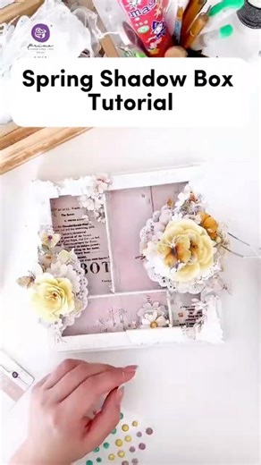 Turn a Canvas into a Shadow Box | Reverse Spring Canvas Idea With In Full Bloom Collection #crafts