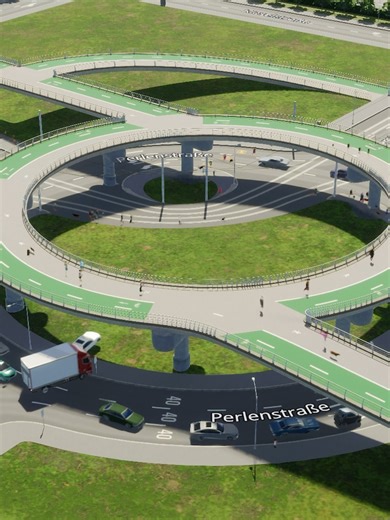 Wir bauen einen Kreisverkehr mit einer Straßenbahn Spielname: Cities Skylines 2 Modifikationen: Traffic, Anarchy, Move It #citiesskylines #citiesskylines2 #citiesskylinestiktok