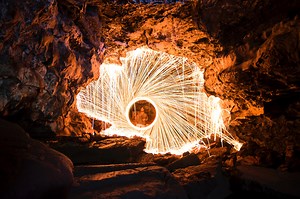 Spinning Steel Wool Sparkler