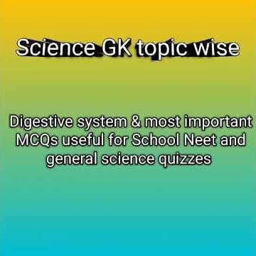 Digestive System Part 1 Functions&MCQs DigestiveSystem#BiologyGK#BiologyMCQs#quiz#ScienceGK