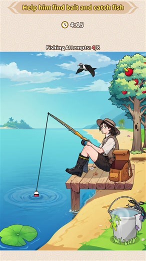 Brain puzzle tricky quest level 103 solution walkthrough (fishing master)