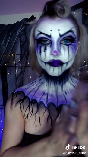 Happy Halloween 🎃 what are you up to this weekend? #halloweenasmr #clownasmr #doingyourmakeup #personalattention #rubytrue