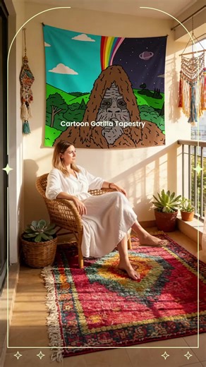 Cartoon Gorilla Pattern Tapestry, Colorful Funny Wall Hanging, Room Accessories, Wall Decor for Home, Living Room, Bedroom, Dormitory #personalisedhomedecor #girlyhomedecor #2dwallstickers #wallprintsdecor #childrensroomdecor #bedroomrug #consoletabledecor #floralwallpaper #disneyhomedecor #toddlerroomdecor