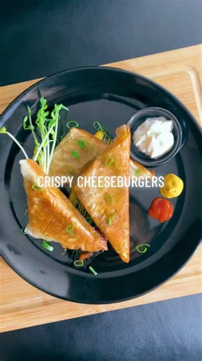 Crispy Phyllo Cheeseburger Triangles Recipe