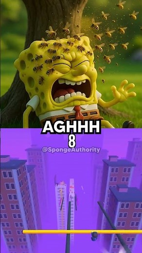 Honeybees Stings SpongeBob😳🐝🌳