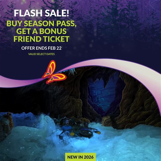 Buy a Gold Season Pass, get a BONUS ticket to bring a friend for FREE to experience NEW NightFlight Expedition. Offer ends Feb 22! | Dollywood