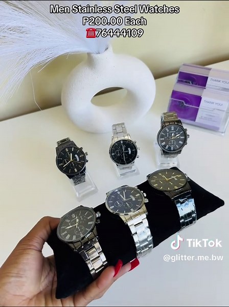 Restocked🔥🔥 Stainless Steel Men Watches Readily Available🚨🚨 💵 P200.00 ☎️76444109 📍Phase 4 🚕 P40.00 Delivery Around Gaborone 🚚 We Courier Countrywide #fyp #menwatches #stainless-steel #watch #gaborone