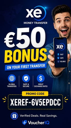 Xe Money Transfer Promo Code 2026 | €50 Bonus for First Transfer 💸