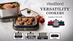 West Bend 87905R Slow Cooker Large Capacity Non-stick Vessel with Variable Temperature Control Includes Travel Lid and Thermal Carrying Case, 5-Quart, Red